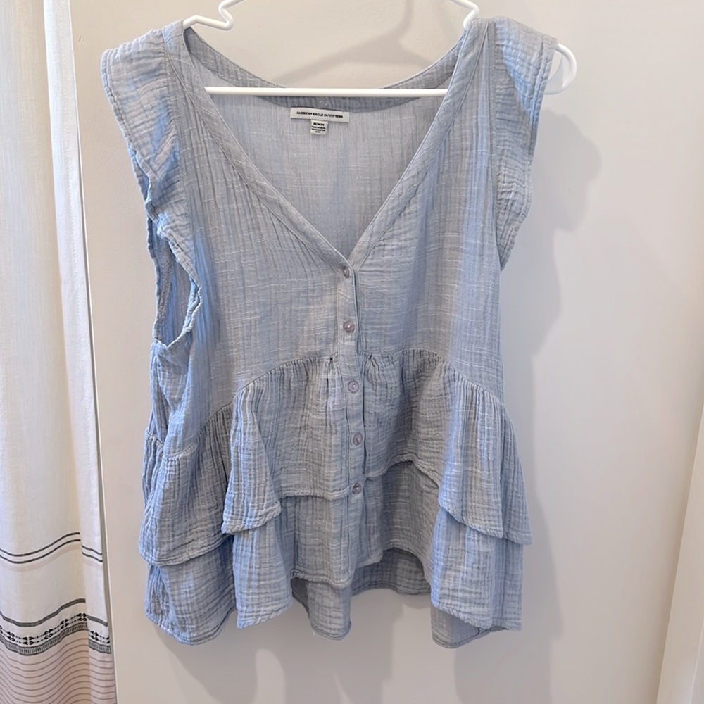 American Eagle Ruffle Tank